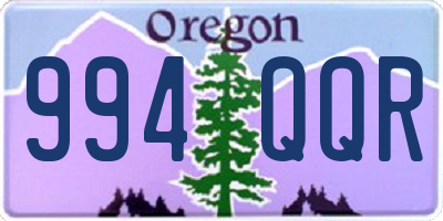 OR license plate 994QQR