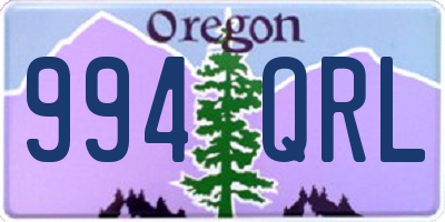 OR license plate 994QRL