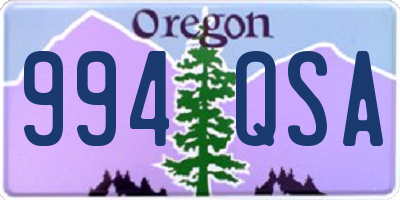OR license plate 994QSA