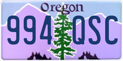 OR license plate 994QSC