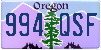 OR license plate 994QSF