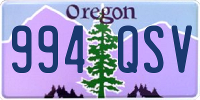 OR license plate 994QSV