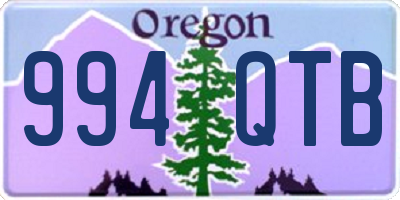 OR license plate 994QTB