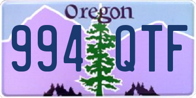 OR license plate 994QTF