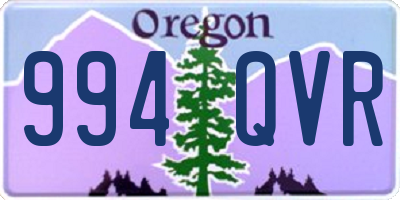 OR license plate 994QVR