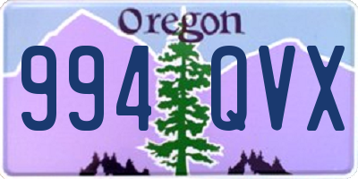 OR license plate 994QVX
