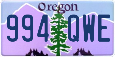 OR license plate 994QWE