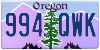 OR license plate 994QWK