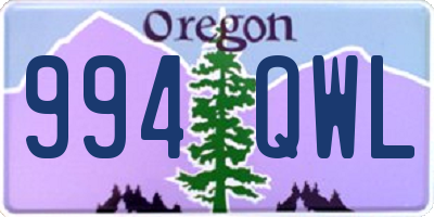 OR license plate 994QWL