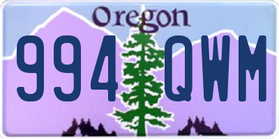 OR license plate 994QWM