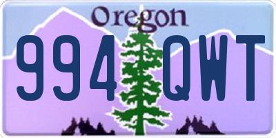 OR license plate 994QWT