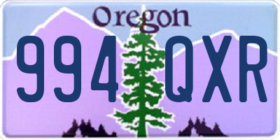 OR license plate 994QXR