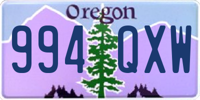 OR license plate 994QXW