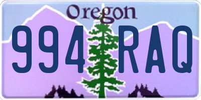 OR license plate 994RAQ