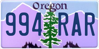 OR license plate 994RAR