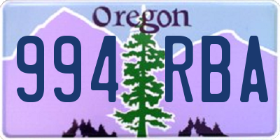 OR license plate 994RBA