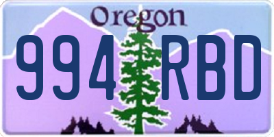 OR license plate 994RBD