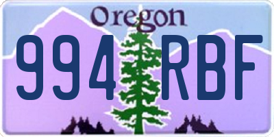 OR license plate 994RBF