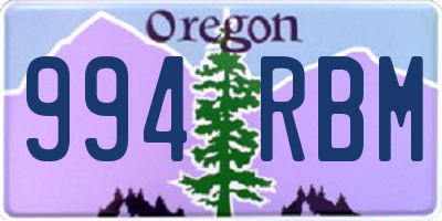 OR license plate 994RBM