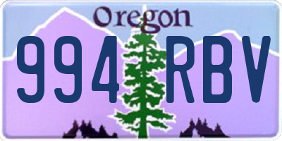 OR license plate 994RBV