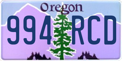 OR license plate 994RCD