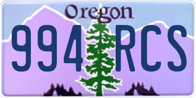 OR license plate 994RCS