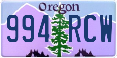 OR license plate 994RCW