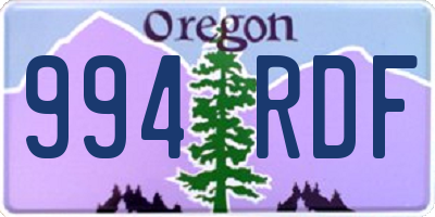 OR license plate 994RDF