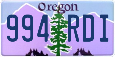 OR license plate 994RDI