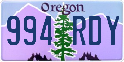 OR license plate 994RDY