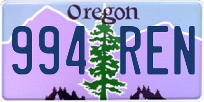 OR license plate 994REN