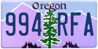 OR license plate 994RFA