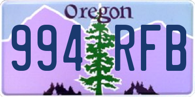 OR license plate 994RFB