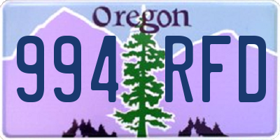 OR license plate 994RFD