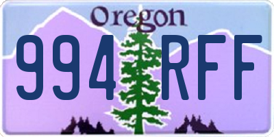 OR license plate 994RFF