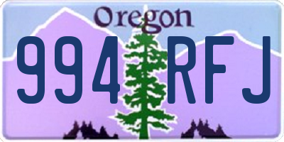OR license plate 994RFJ