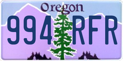 OR license plate 994RFR
