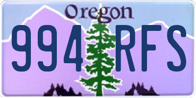 OR license plate 994RFS