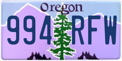 OR license plate 994RFW