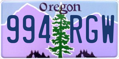 OR license plate 994RGW