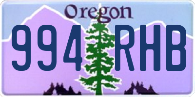 OR license plate 994RHB