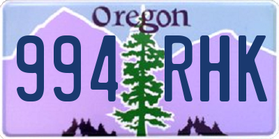 OR license plate 994RHK
