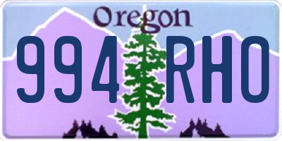 OR license plate 994RHO
