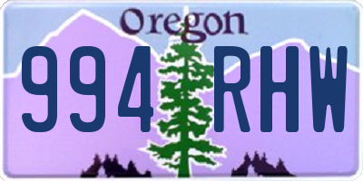 OR license plate 994RHW