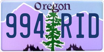 OR license plate 994RID