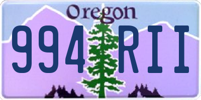 OR license plate 994RII