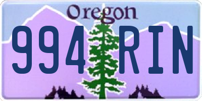 OR license plate 994RIN