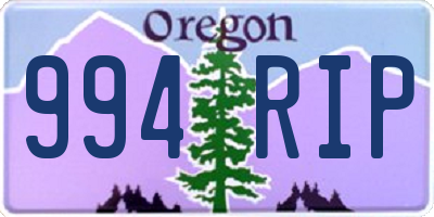 OR license plate 994RIP