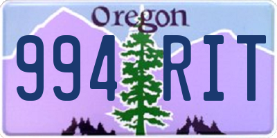 OR license plate 994RIT