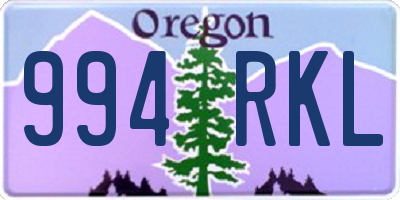 OR license plate 994RKL